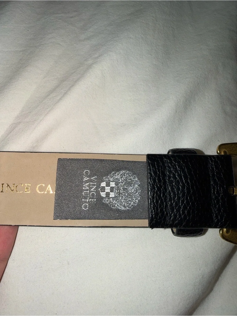 Women’s Black Leather Belt with Brass Buckle
